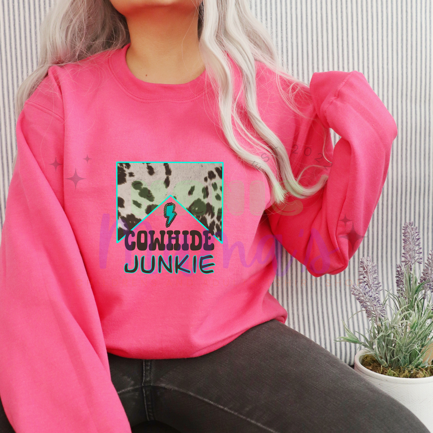Cowhide Junkie Adult Size Crew Neck