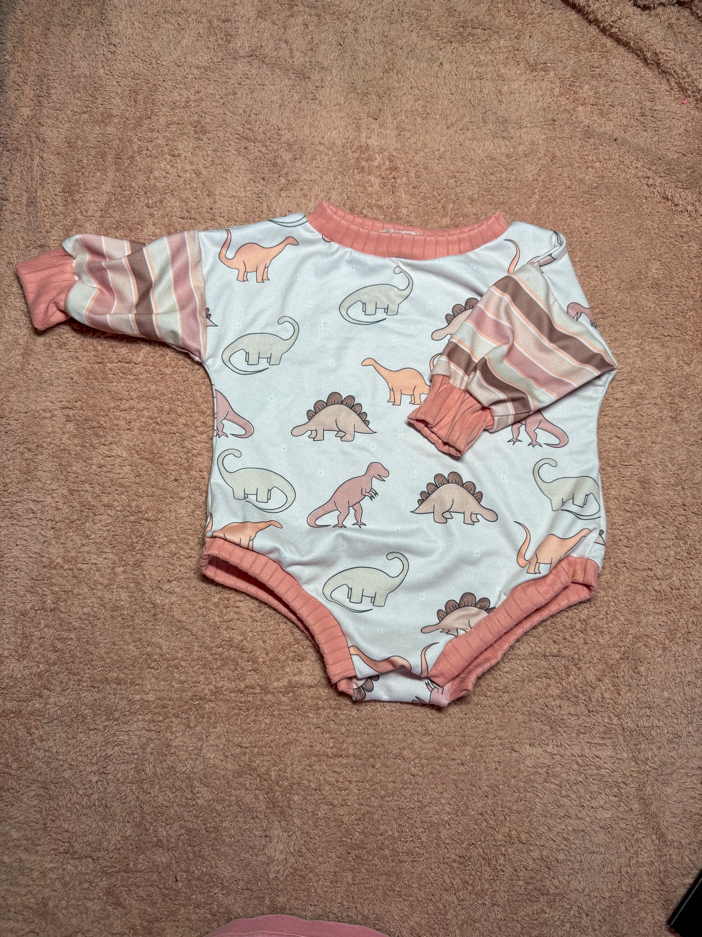 3/6M Girl Dino Sweater Romper