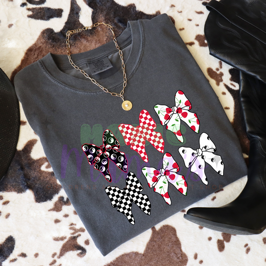 Cherry Bows Adult Size Crew Neck
