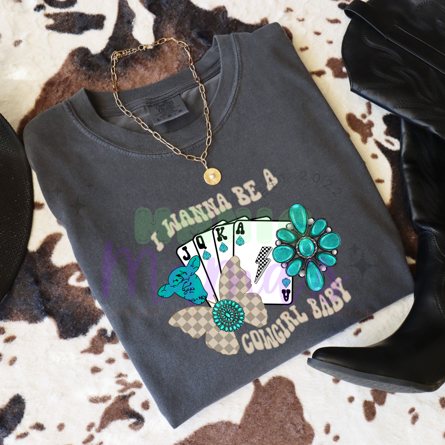 Wanna be a Cowgirl Adult Size Crew Neck