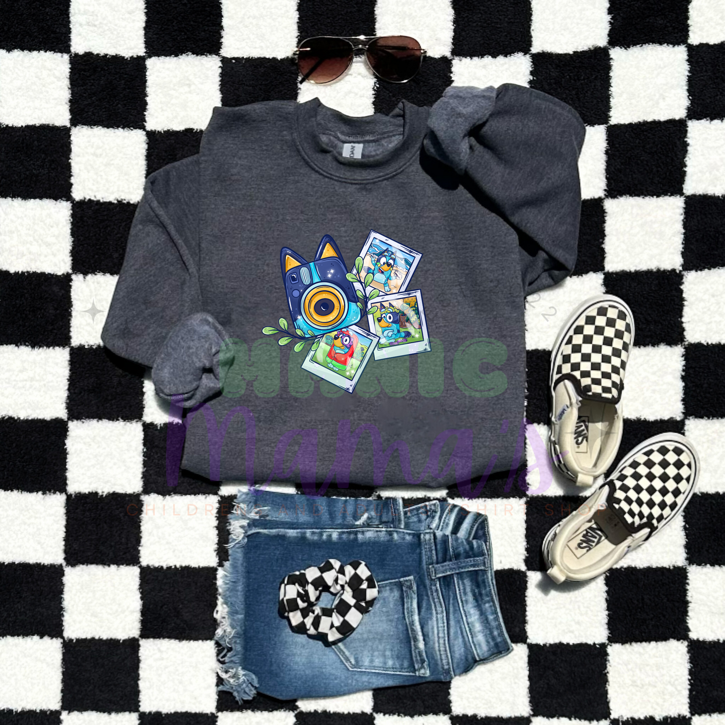 Blue Dog Pics Kids Short Sleeve Shirt