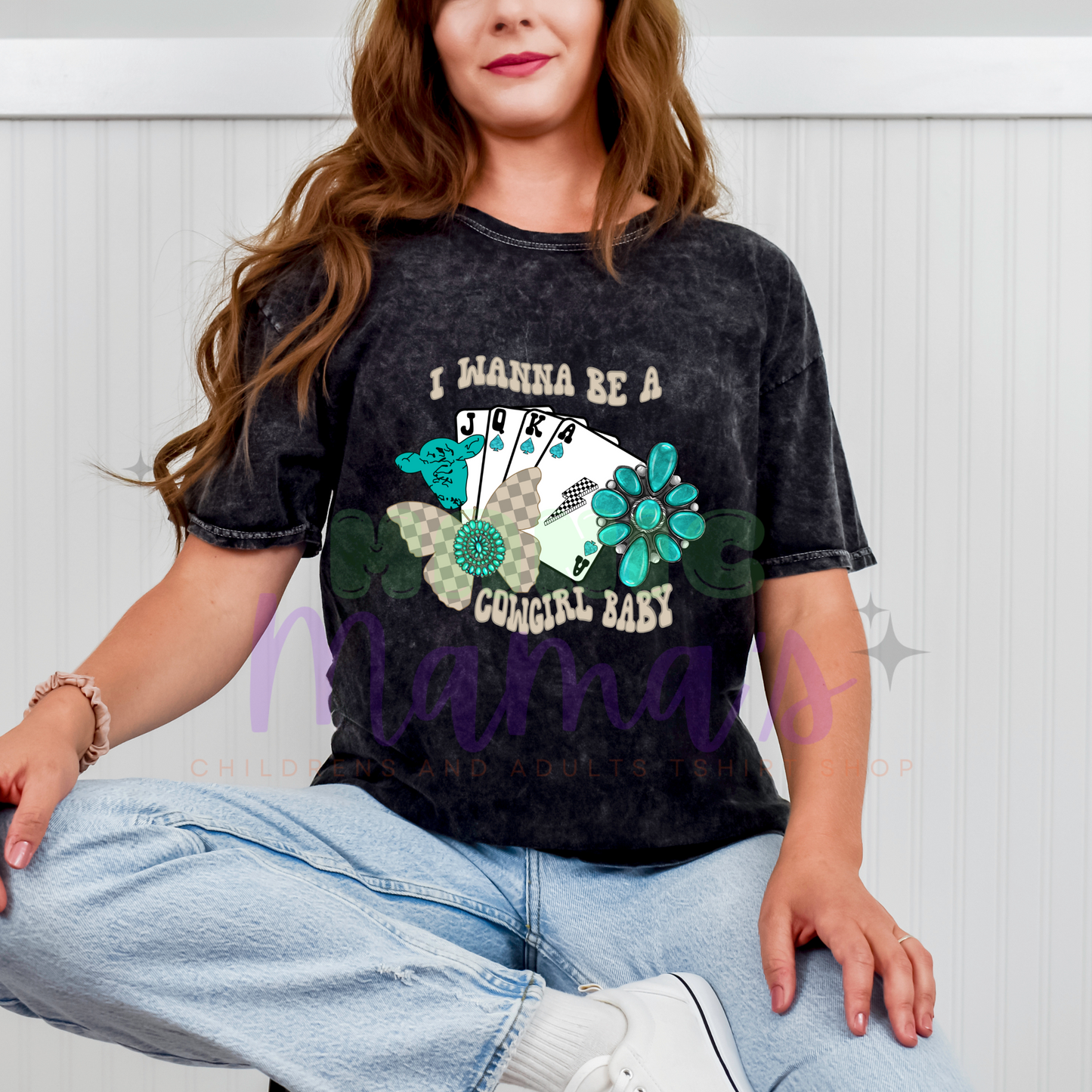 Wanna be a Cowgirl Adult Size Crew Neck