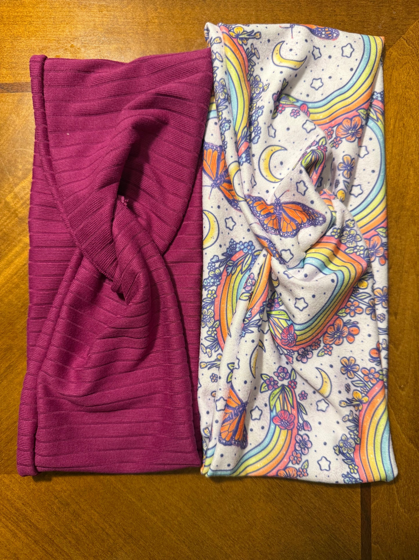Head Bands: Rainbow Butterflies and Magenta