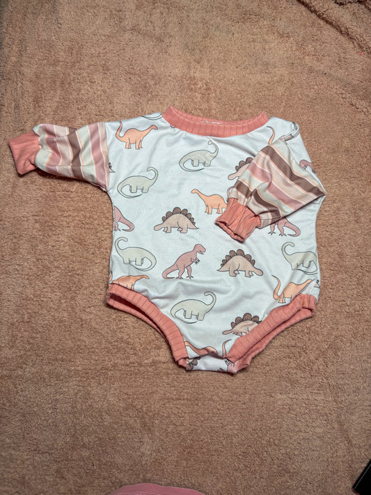 3/6M Girl Dino Sweater Romper