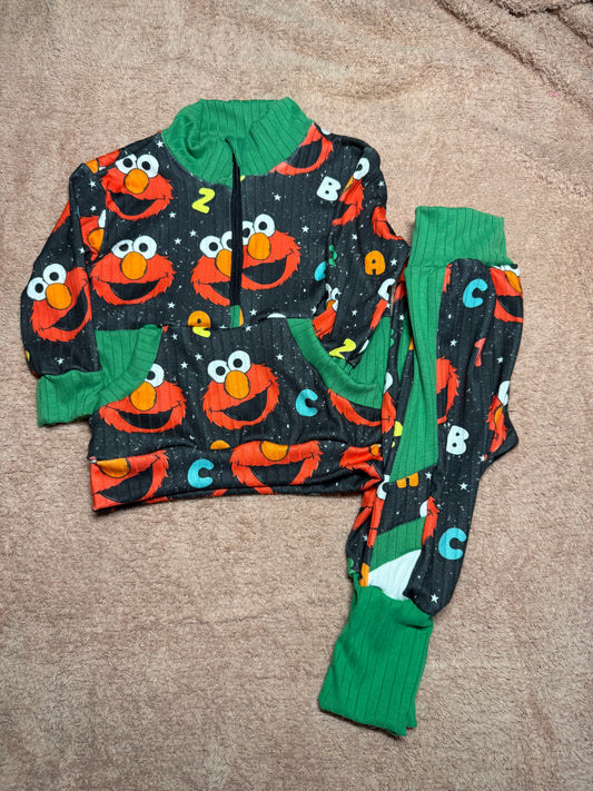 9/12 M Elmo Half Zip and Retro Joggers